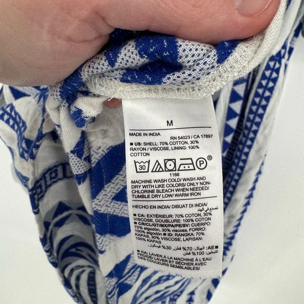 Old Navy Women's Royal Blue and  White Patterned Mini Dress Size Medium - Picture 4 of 5